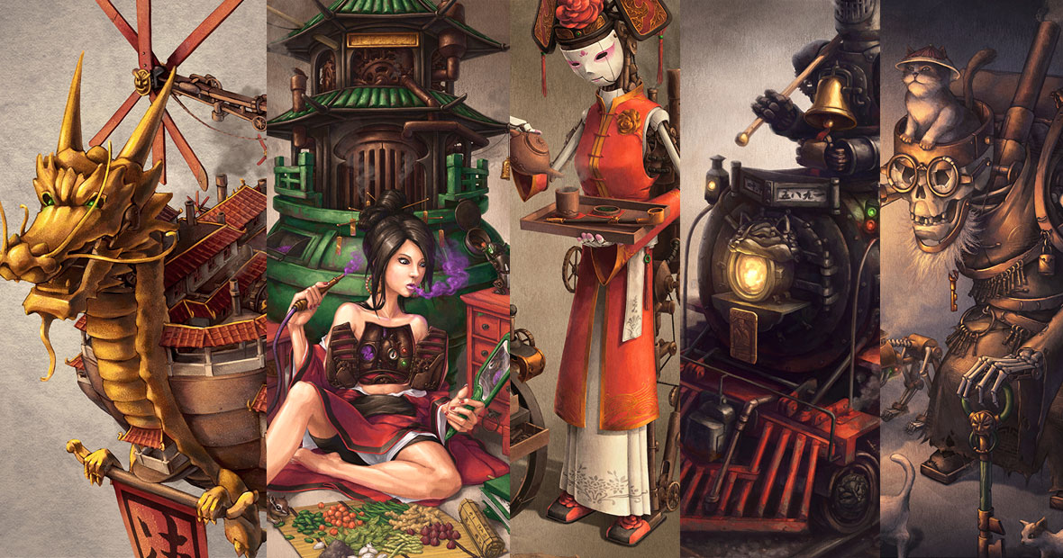 Imperial Steam and Light Chinese steampunk series from illustrator James Ng.