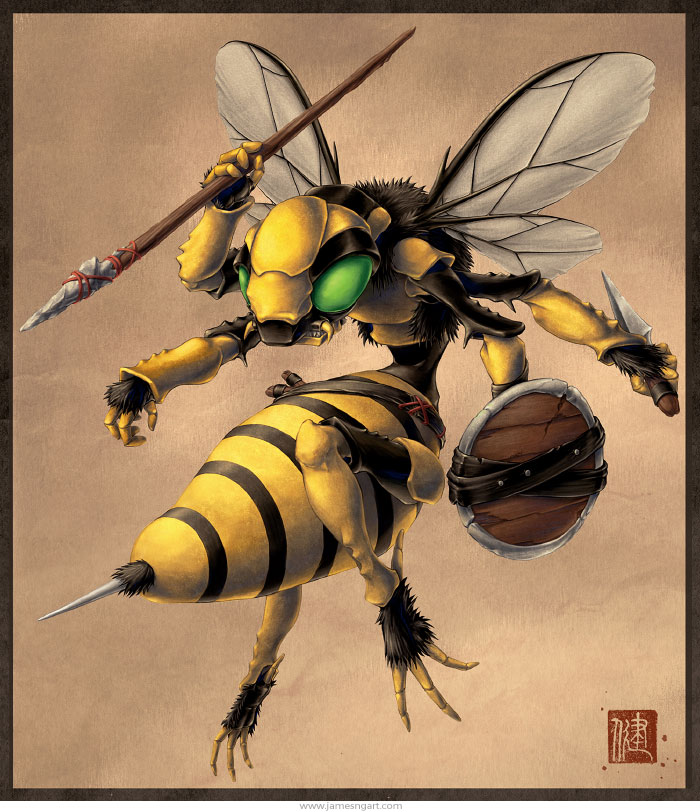 Angry Bee sci fi monster concept art.