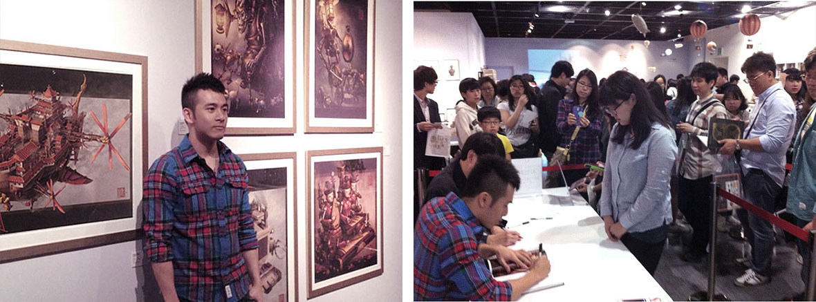 Gallery exhibitions of Imperial Steam and Light Asian steampunk series.